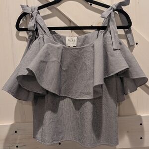 Misa Los Angeles Striped Off-Shoulder Blouse